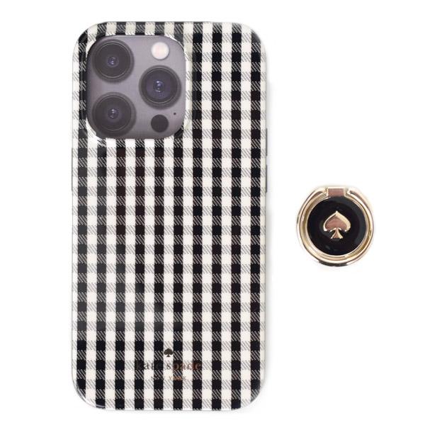 ケイトスペード iphoneケース katespade ポリウレタン リング ギンガムチェック チェ...