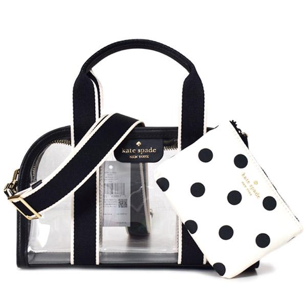 ケイトスペード バッグ katespade スケルトン シースルー ポーチ付き ドット PVC レザ...