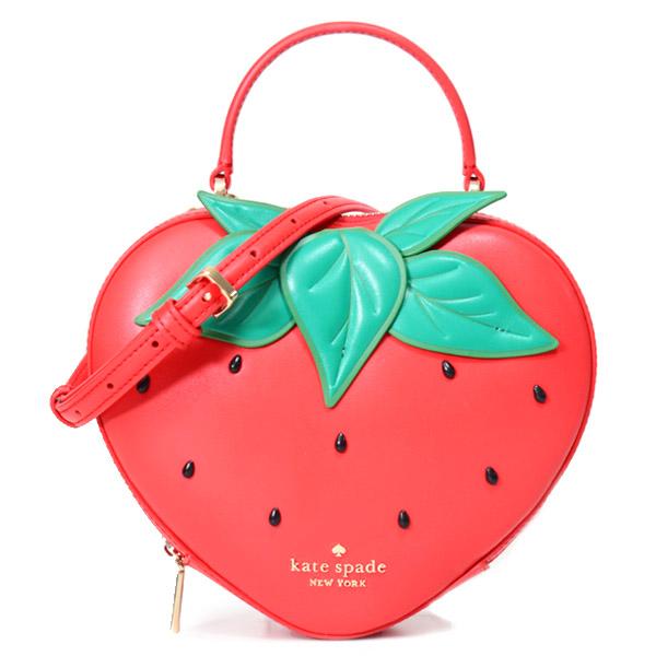 ケイトスペード バッグ katespade スムースレザー ストロベリー 3D 苺 2way クロス...