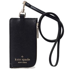 ケイトスペード カードケース katespade レザー ステイシー ID ランヤード 首かけ ケース 小銭入れ カードケース ポーチ ブラック WLR00139 kate spade NEW YORK（ケイト・スペード ニューヨーク） ケイト