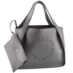 ステラマッカートニー STELLA MCCARTNEY トートバッグ ロゴ  ポーチ付き グレー系 502793 W8542 1506｜outleta