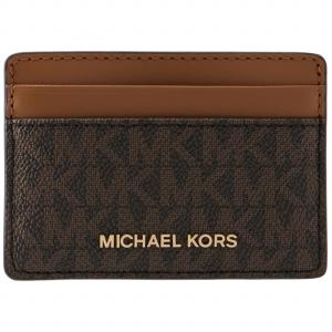 【箱破損】マイケル マイケル コース MICHAEL MICHAEL KORS カードケース 定期入れ パスケース シグネチャーキャンバス ブラウン系 34F1GJ6D0B 0005 200｜outleta