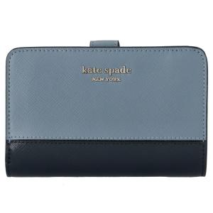 【訳あり】ケイトスペード KATE SPADE 財布 二つ折り SPENCER スペンサー コンパクトウォレット ブルー×ネイビー バイカラー PWRU7846 0007 419｜outleta