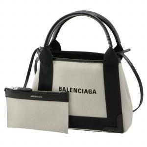 【訳あり】バレンシアガ BALENCIAGA トートバッグ ネイビー カバ XS キャンバスバッグ NAVY CABAS XS ホワイト 390346 2HH3N 9260｜outleta