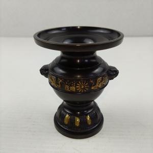 【アウトレット品】 花立 3寸 黒金 仏壇用仏具 仏具 sp-011-k599
