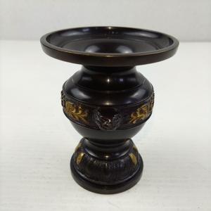 【アウトレット品】 花立 3寸 黒金 仏壇用仏...の詳細画像2