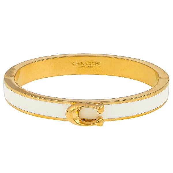 COACH コーチ バングル ブレスレット アクセサリー レディース アウトレット ホワイト ゴール...