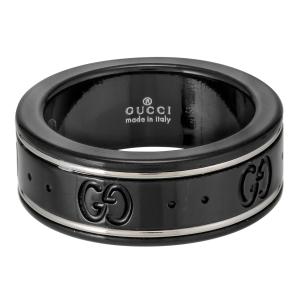 GUCCI グッチ 18金 K18 リング 指輪 12号 アクセサリー ジュエリー メンズ レディース アウトレット ブラック ゴールド 金 送料無料 225985-I19A1/8061/13