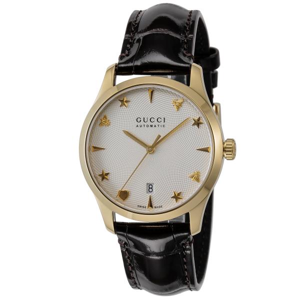 GUCCI グッチ 腕時計 時計 自動巻 38mm メンズ レディース アウトレット シルバー ブラ...