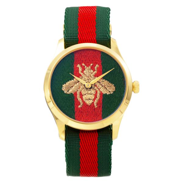 GUCCI グッチ 腕時計 時計 38mm メンズ レディース アウトレット レッド グリーン クォ...