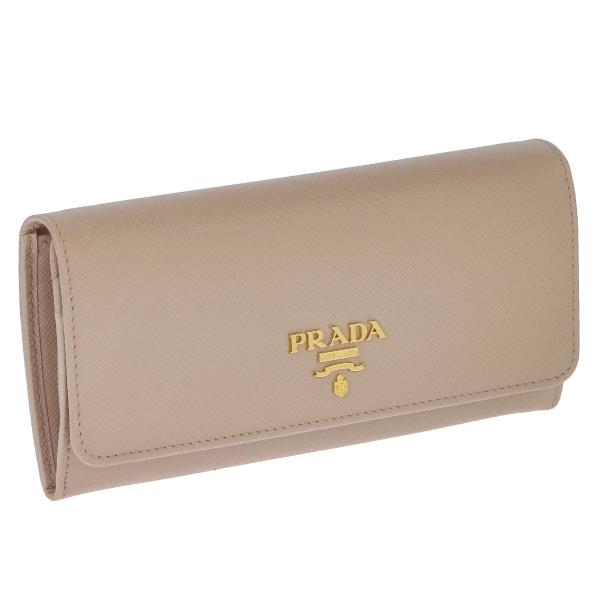 PRADA プラダ 長財布 財布 パスケース 定期入れ レディース アウトレット ベージュ レザー ...