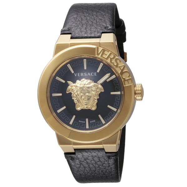 VERSACE ヴェルサーチ 腕時計 時計 43mm メンズ レディース アウトレット ブラック ゴ...