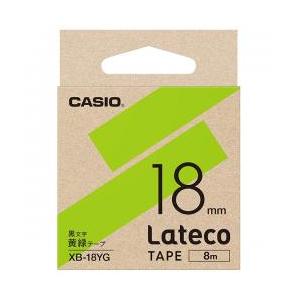 【新品/取寄品/代引不可】Lateco用テープ 18mm 黄緑/黒文字 XB-18YG