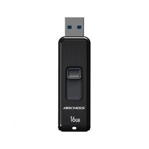 【新品/取寄品/代引不可】USB3.2(Gen1)フラッシュメモリ 16GB スライド式 ブラック AS-016GU3-PSB