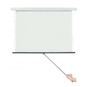 【新品/取寄品/代引不可】手動巻き上げテンション機構付きフラットスクリーン80型(16：10)全白ホ...