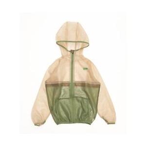 mothKeehi モスキーヒ 子ども用 虫よけ 切替ネットパーカー ベージュxカーキ Lサイズ V...