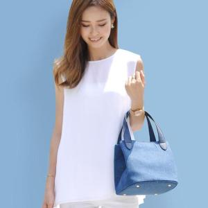 デニムバッグ レディース トートバッグ 軽量 小さい ファスナー付き キューブバッグ かわいい 通勤 kalie カリエ cube bag denim 送料無料｜outletshoes