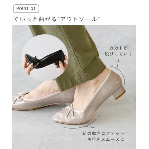 パンプス ローヒール バレエシューズ レディー...の詳細画像4