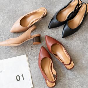 パンプス レディース バックストラップ ストラップ 痛くない 歩きやすい 変形ヒール 黒 オフィス 送料無料 在庫限り