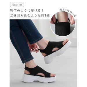サンダル レディース 厚底サンダル スポーツサ...の詳細画像4