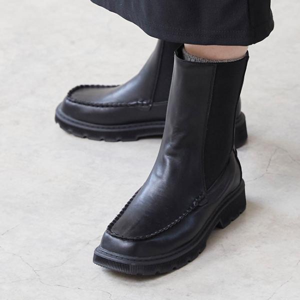 サイドゴアブーツ チェルシーブーツ レディース 厚底 ローヒール 痛くない 疲れにくい 送料無料 在...