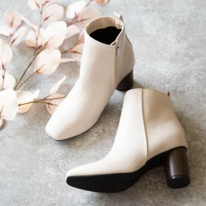 ブーツ レディース ショートブーツ スクエアトゥ サイドジップ