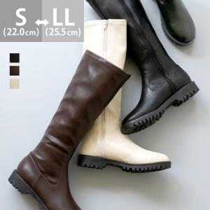 ロングブーツ レディース 厚底 3cmヒール 痛くない 大きいサイズ サイドゴア 送料無料 6/19 9:59マデ 3,999円