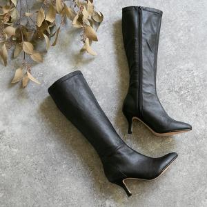 ロングブーツ レディース ストレッチブーツ サイドジップ