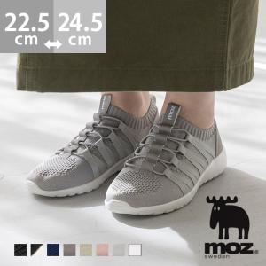 モズ moz スリッポン スニーカー フラットシューズ 履きやすい レディース ローヒール 軽量 痛くない 白 黒 送料無料