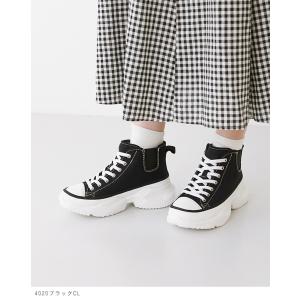 スニーカー ハイカット 厚底 レースアップ レ...の詳細画像5