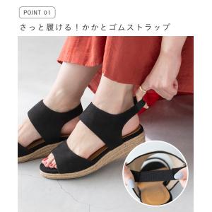 サンダル レディース 厚底 夏 歩きやすい ウ...の詳細画像4