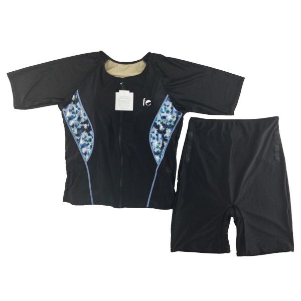 レディース水着 2点セット フィットネス 補整水着 グラマーバスト対応 大きいサイズ 4L サイド柄...