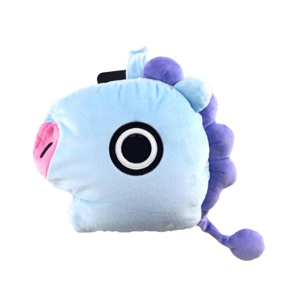 ネックピロー フード付き 2WAY ビーズクッション 旅行 馬 丸眞 BT21 ブルー