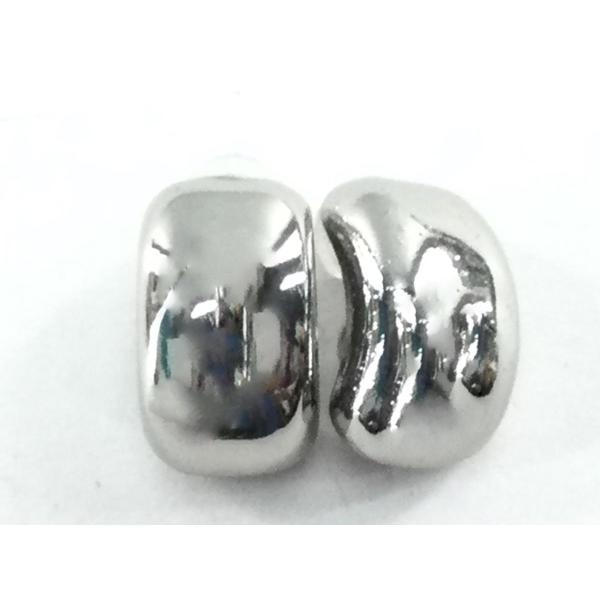 ボリュームカーブイヤリング GEVS. シリコンゴム素材 2.3cm シルバー 送料250円