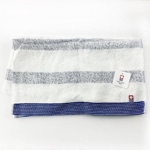 フェイスタオル ファミーユボーダー 今治タオル 国産 約34x80cm ブルー 送料250円