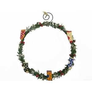 クリスマスラウンドリース 2種セット ブリキ製...の詳細画像1