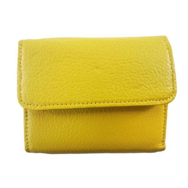 三つ折り財布 コンパクト 表地 牛革 カウレザー スライドカード 金運 イエロー 開運 風水 男女兼...