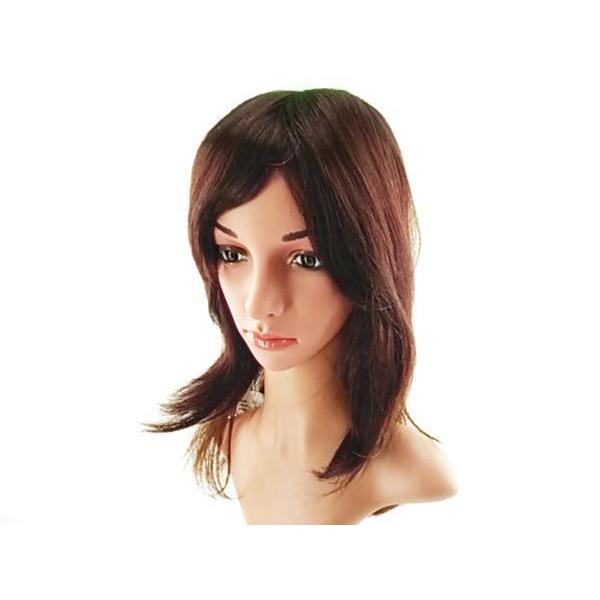 フルウィッグ 人毛100% ロングレイヤー どこから見ても美人 サロンスタイル 栗色