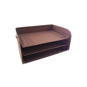 プリント収納 A4レターケース 幅31.5x高さ15x奥行22.5cm ブラウン