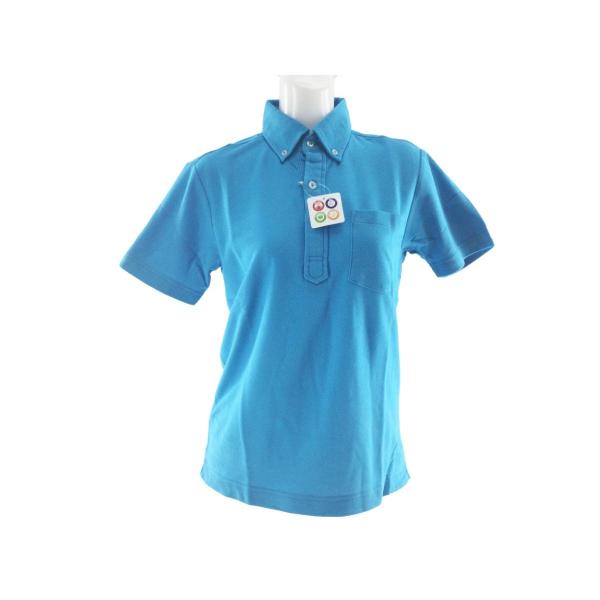 ポロシャツ ボタンダウン 5.3オンス スタンダード 看護師 介護士 SS ターコイズ 送料250円