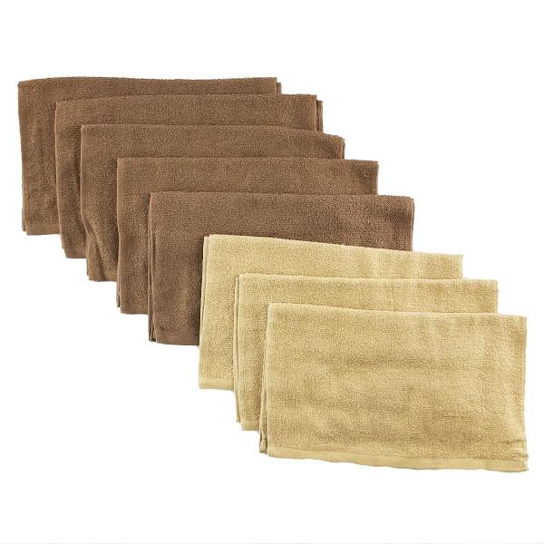 フェイスタオル 8枚セット 綿100％ 超薄手 乾きやすい Dailycolor 34x80cm カ...