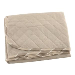 肘なし ソファーカバー 綿100% 平織り キルティング 中掛けタイプ 3人掛用 幅150x160cm サンドベージュ