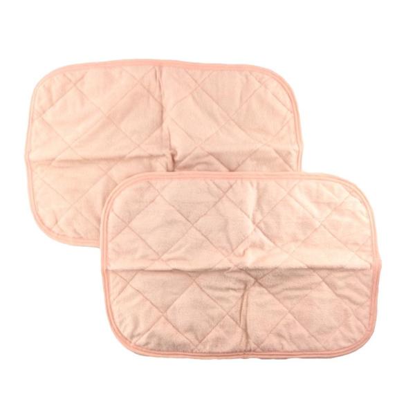 タオル地 枕パッド 綿100% 同色2枚組 43x63cm ペールコーラルピンク