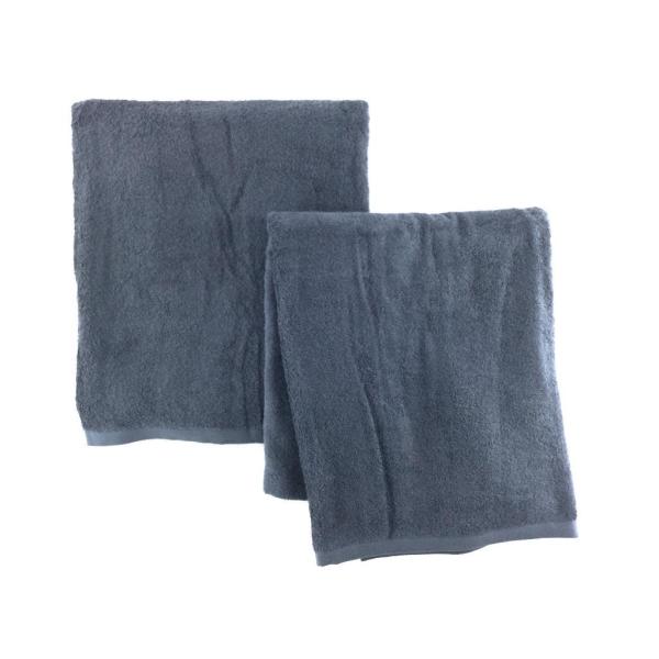 大判バスタオル 2枚 Dailycolor 乾きやすい 超薄手 90x150cm ネイビー