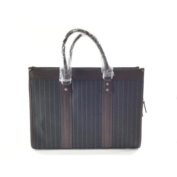 ビズネス バッグ ニューオールドデザイン A4サイズ ストライプ柄 チャーコルグレー