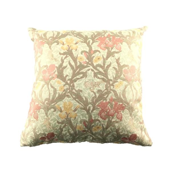 ウィリアム モリス クッション ファスナー式 日本製 洗濯可 45x45cm アイリス レッド系