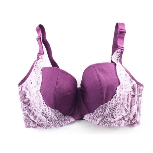 ブラジャー グラマーサイズ バスト持ち上げ 脇高 大きいサイズ E70 ボルドー 送料250円