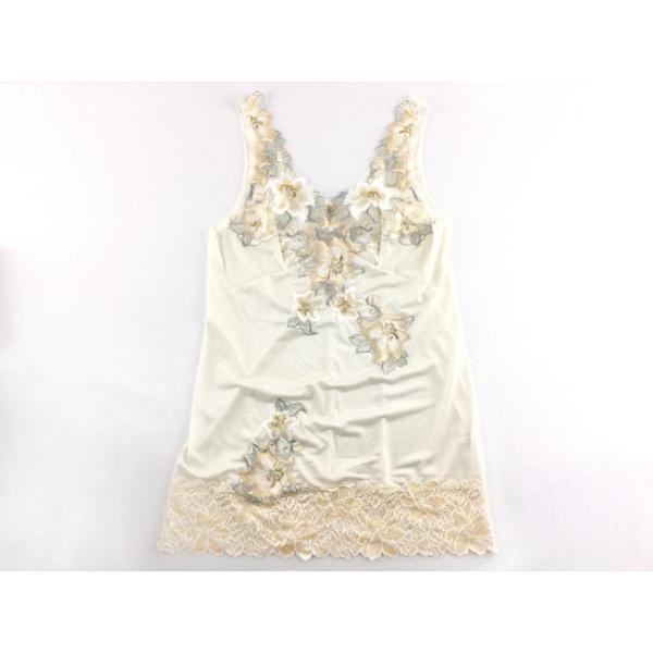 ラウンドスリップ 日本製レーシィランジェリー 速乾 静電気防止 モチーフ刺しゅう バスト95 着丈8...