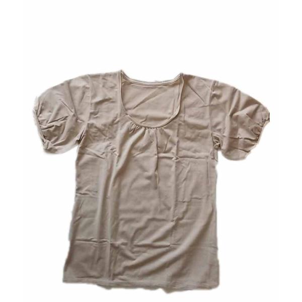 パフスリーブTシャツ スウェットマジック 汗ジミ対策インナー 抗菌防臭 大きいサイズ 3L ベージュ...
