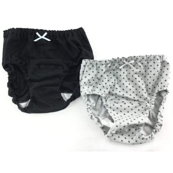 ショーツ サニタリー 日本製  綿100% ゴムが肌に当たらない ふんわり 2枚組 M ブラック 水...